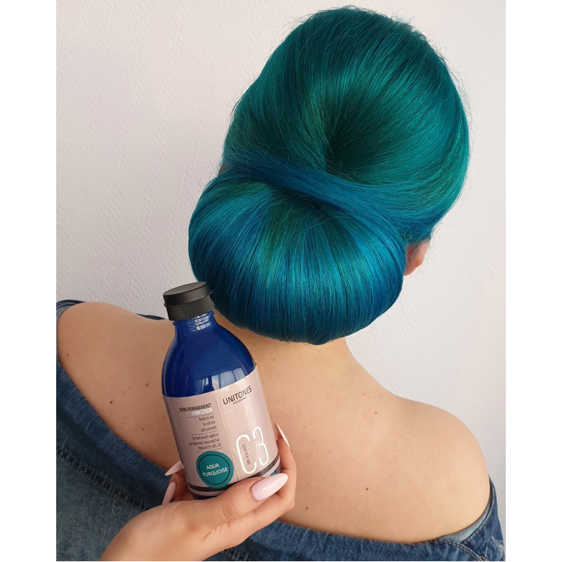 Бирюзовая краска для волос Unitones 280ml - Aqua Turquoise - Большая туба