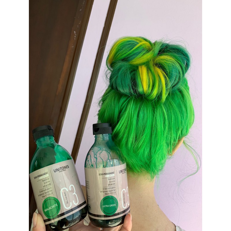 Светло зеленая краска для волос Unitones 280ml - Ultra Green - Большая туба