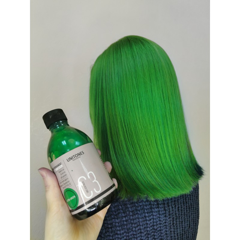 Светло зеленая краска для волос Unitones 280ml - Ultra Green - Большая туба