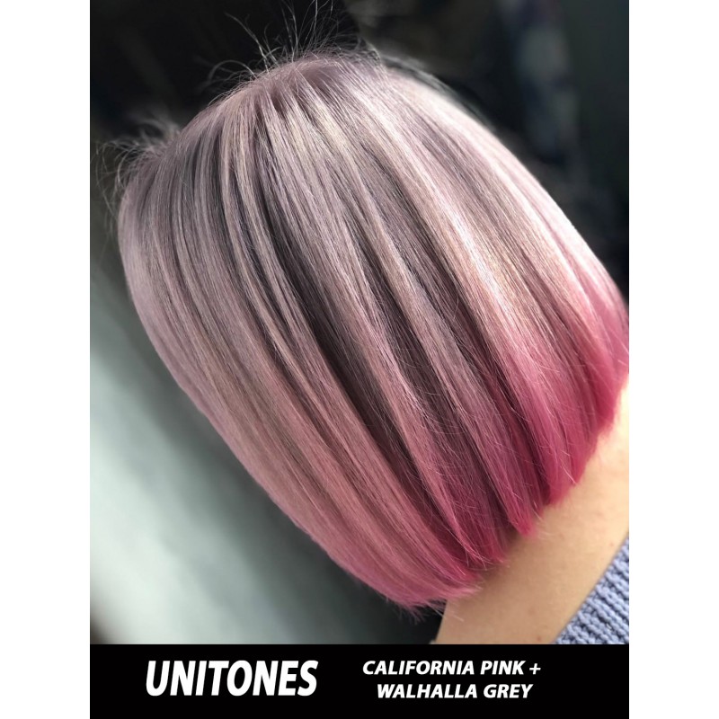 Розовая краска для волос Unitones 280ml - California Pink - Большая туба - СВЕТИТСЯ В УФ