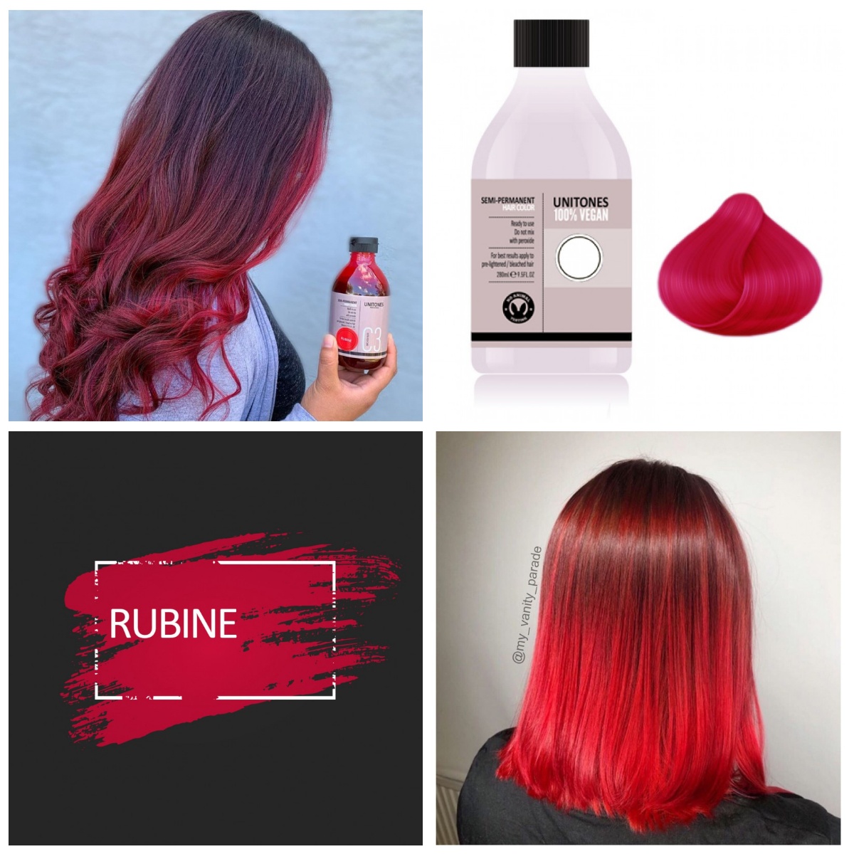 Красная краска для волос Unitones 