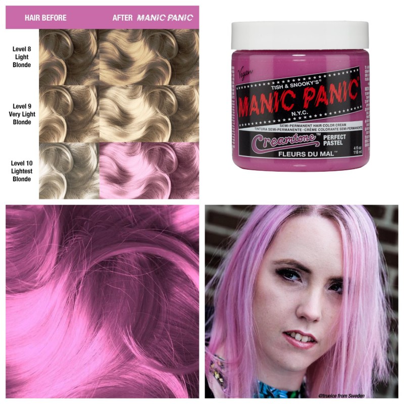 Купить розовую краску. Маник паник краска для волос розовая. Manic Panic fleurs du mal. Розовая краска. Розовая краска для волос несмываемая.